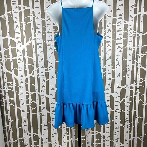 Trina Turk High Neck Ruffle Hem Mini Dress 2 - Picture 3 of 9